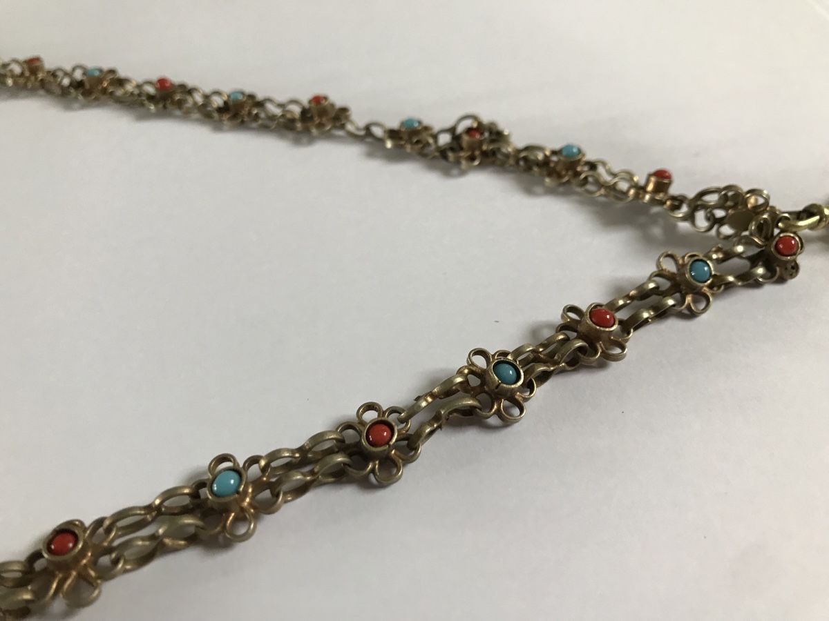 Catenine: Collier ancien fleuri en laiton – Usato da Grimisuat venduto da eliseba88 4