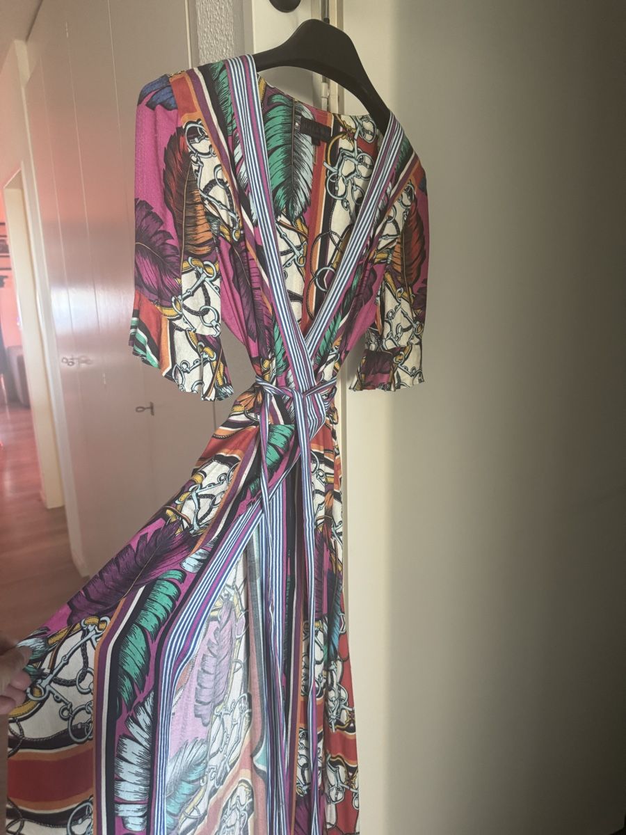 Vestiti: Hale Bob Kleid Grösse M gemustert Wickeloptik – Usato da zürich venduto da dalia06 2