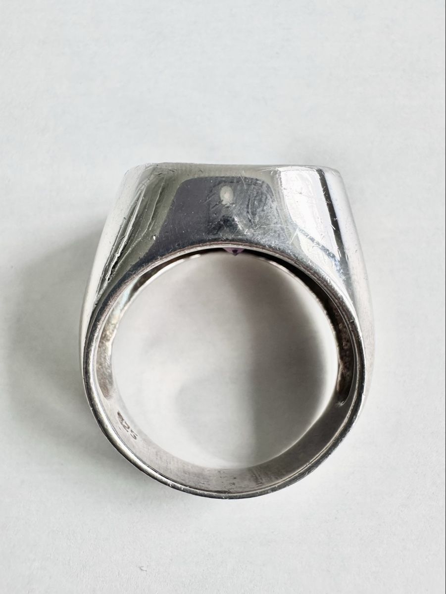 Anelli: Silverstar Statement-Ring mit violettem Stein / Gr. 60 – Usato da Bern venduto da neon317 6