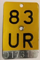 Mofanummer 1983 Töffli Uri UR 83, letzte kleine Mofanummer !