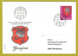 Pro Juventute 1978 40 C.Gruyères FDC Ortsstempel wie Marke