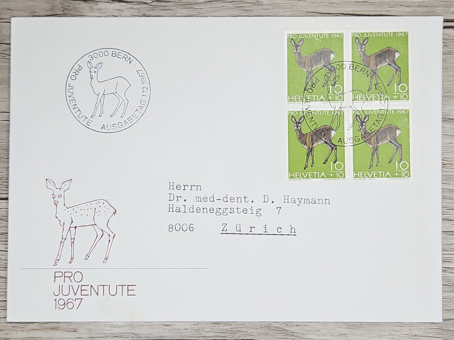 Tutti i francobolli: CL02 Enveloppe + Timbre Suisse 1967 – Usato da Cousset venduto da Patrick_Collections