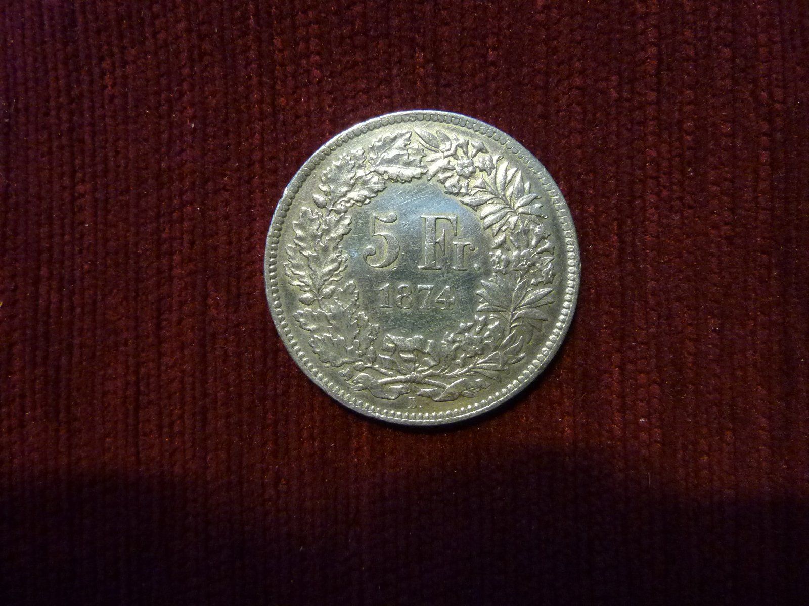 Tutti le monete: 5 Franken 1874 B. Silber – Usato da Altstätten SG venduto da Toscana1 1