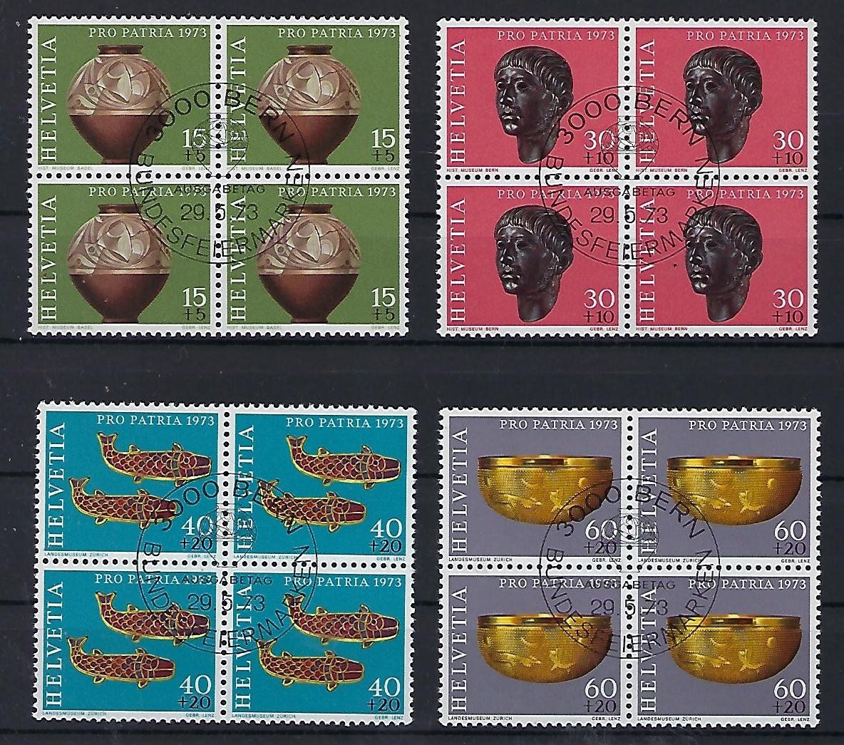 Tutti i francobolli: 1973  Pro Patria Viererblocks ET.  15360 – Usato da Lunden venduto da Animus999