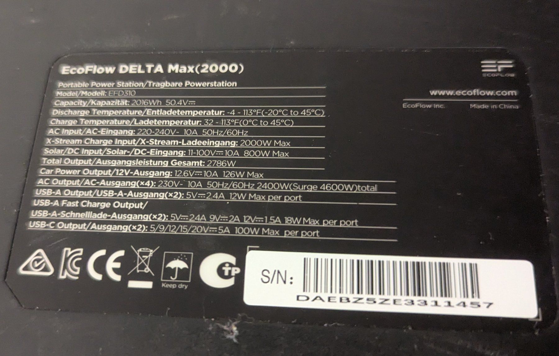 Ecoflow Batterie: Ecoflow Delta Max 2000, 2kWh Batterie – Usato da Wiler b. Utzenstorf venduto da erneuerbar_gmbh 3