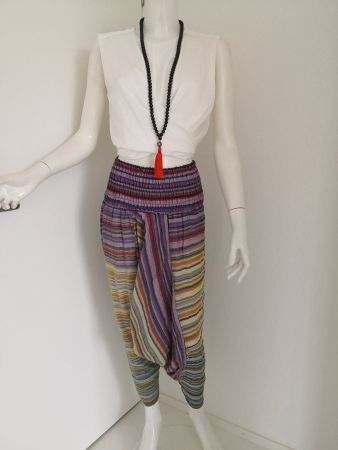 🤩BOHO-CHIC YOGA-HOSE VIOLET GESTREIFT & HAUSSCHUHE & D&G P.