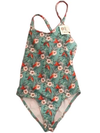 Neu Mädchen Badeanzug Gr. 8-9 j Neu mit Etikett Papageien