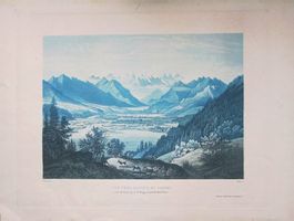 Alpnach Sarnen grosse Blauton Aquatinta von Winterlin