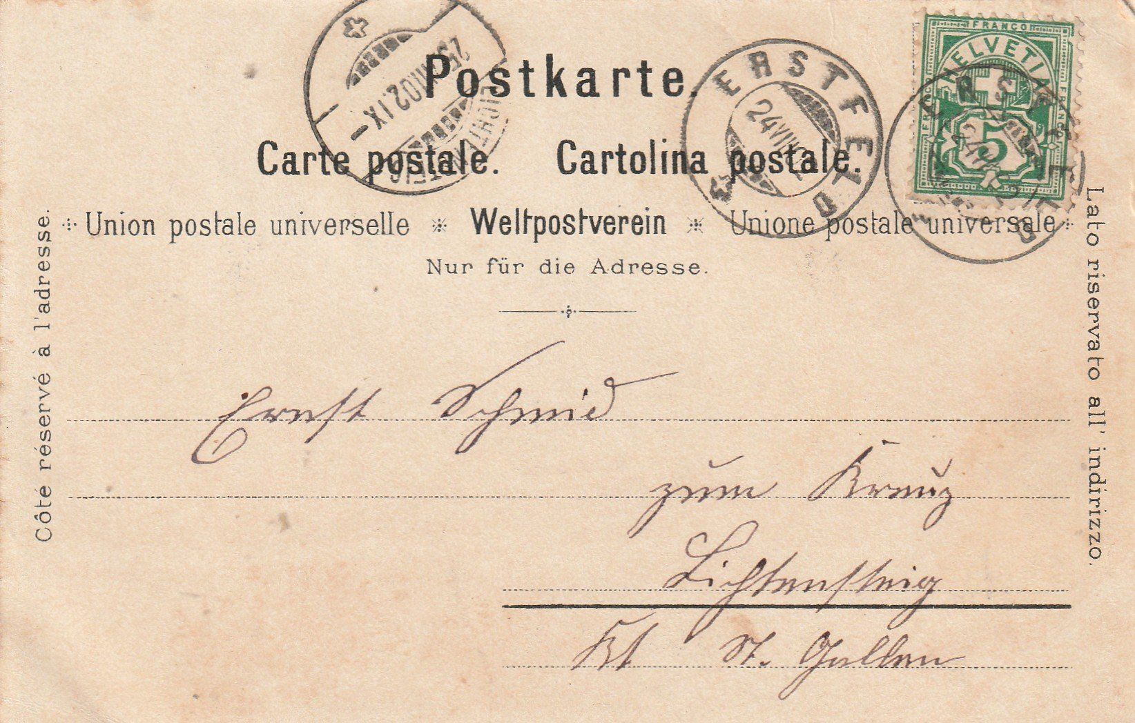 Cartoline postali: AK  Vierwalstättersee  mit Schiff Uri 1902 – Usato da Rupperswil venduto da Ema10 1