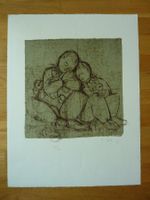 R. Mirer,  Litho  "Geschwister" 1979,  grünlich,  Fr. 350.-
