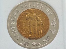 Schweizer Brauchtum - Alpfahrt Münze, Jahr 2014 Top!