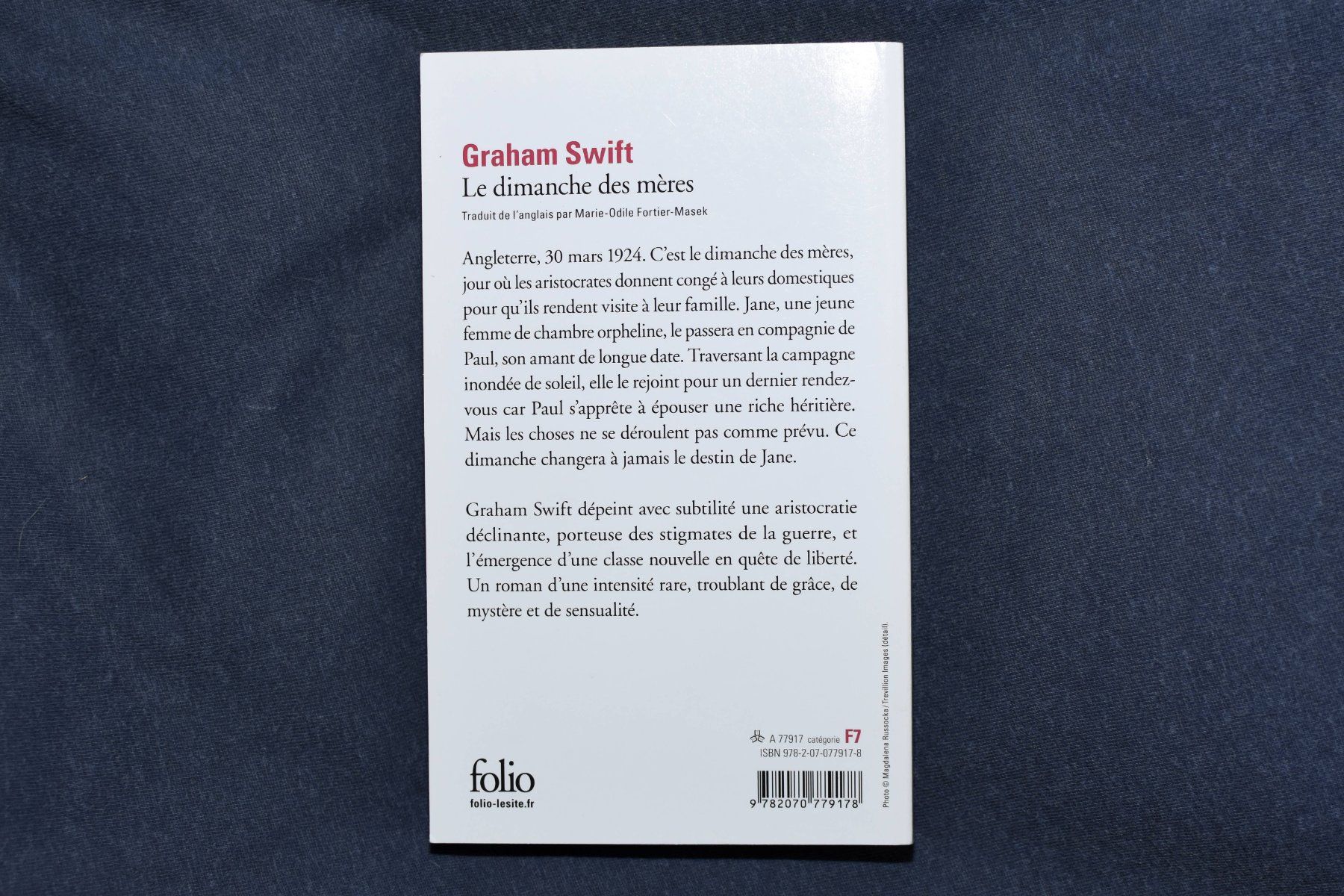 Livres: Graham Swift - Le dimanche des mères – D'occasion à Belmont-sur-Yverdon par bichet02 1