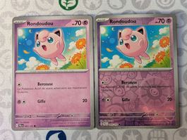 🇫🇷 Pokémon 2 cartes Rondoudou avec reverse (PAL) FR
