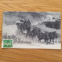 Carte Postale Diligence Suisse 1910 Neuchâtel Paris