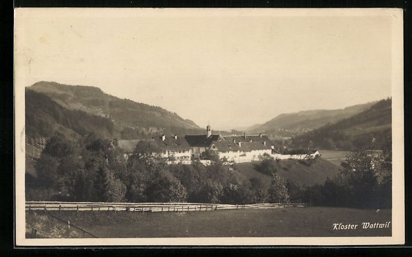 Cartoline postali: AK Wattwil, Blick auf das Kloster, 1929 – Usato da Berlin venduto da bartko-reher