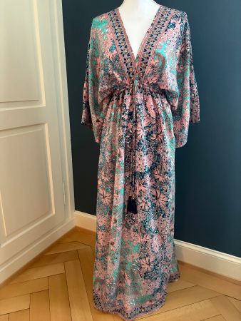 Maxikleid pink türkis, one size, neuwertig