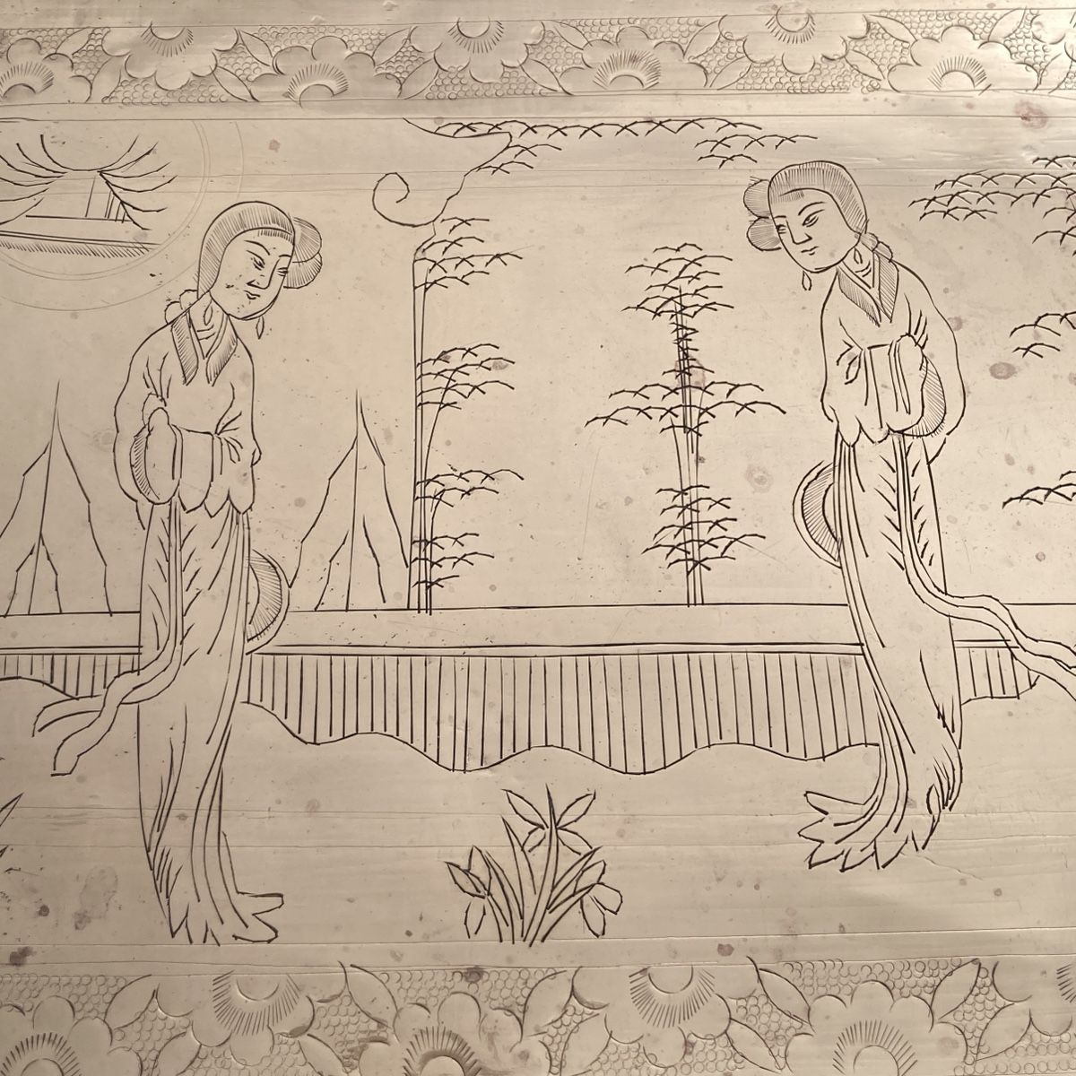 Piatti di portata: Chinesisches Paktong Opium Rauchtablett Bronze Tablett – Usato da Luzern venduto da downtonabbey 1