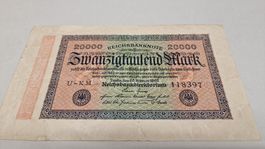 20000 Mark Reichsbanknote, Berlin 1923, Rarität, Top Zustand