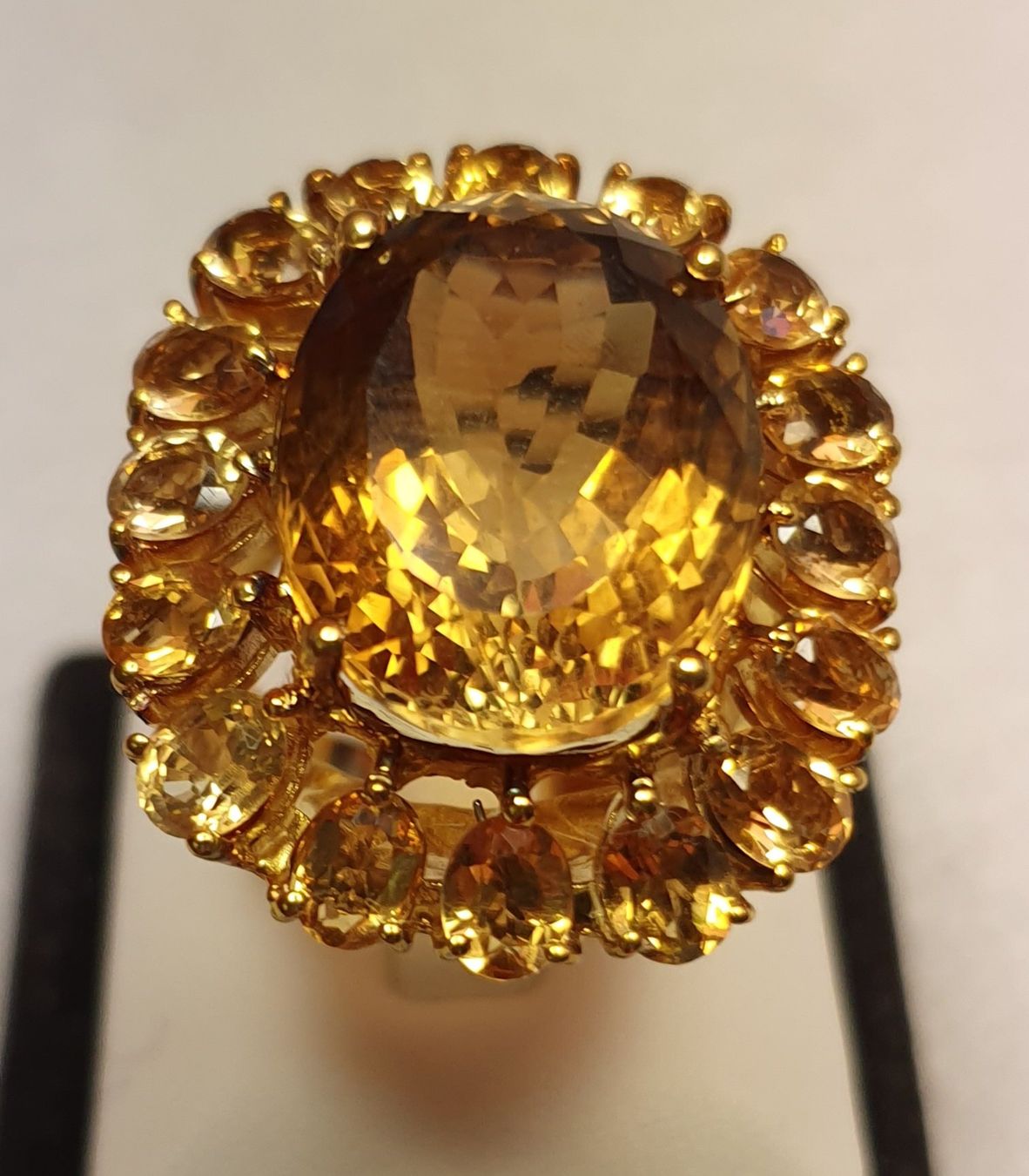 Bagues: Ring mit klaren hellen Citrinen Grösse 58 – Neuf (Voir description) à Zürich par Bieter04 7