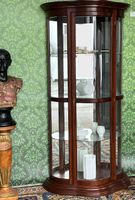 Biedermeier Vitrine Barock Nussbaum dunkel Bücherschrank