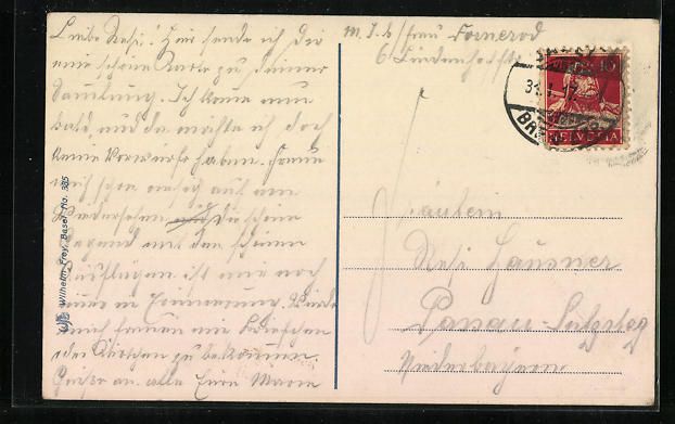 Cartoline postali: AK Basel, Partie am Rhein, 1917 – Usato da Berlin venduto da bartko-reher 1