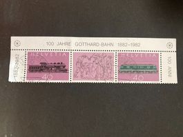 Schweiz 1982 3er-Streifen Gotthardbahn Vollstempel 24.5.82