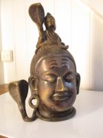 Buddha-Kopf Büste Statue Skulptur Asia Bronze Messing Kunst