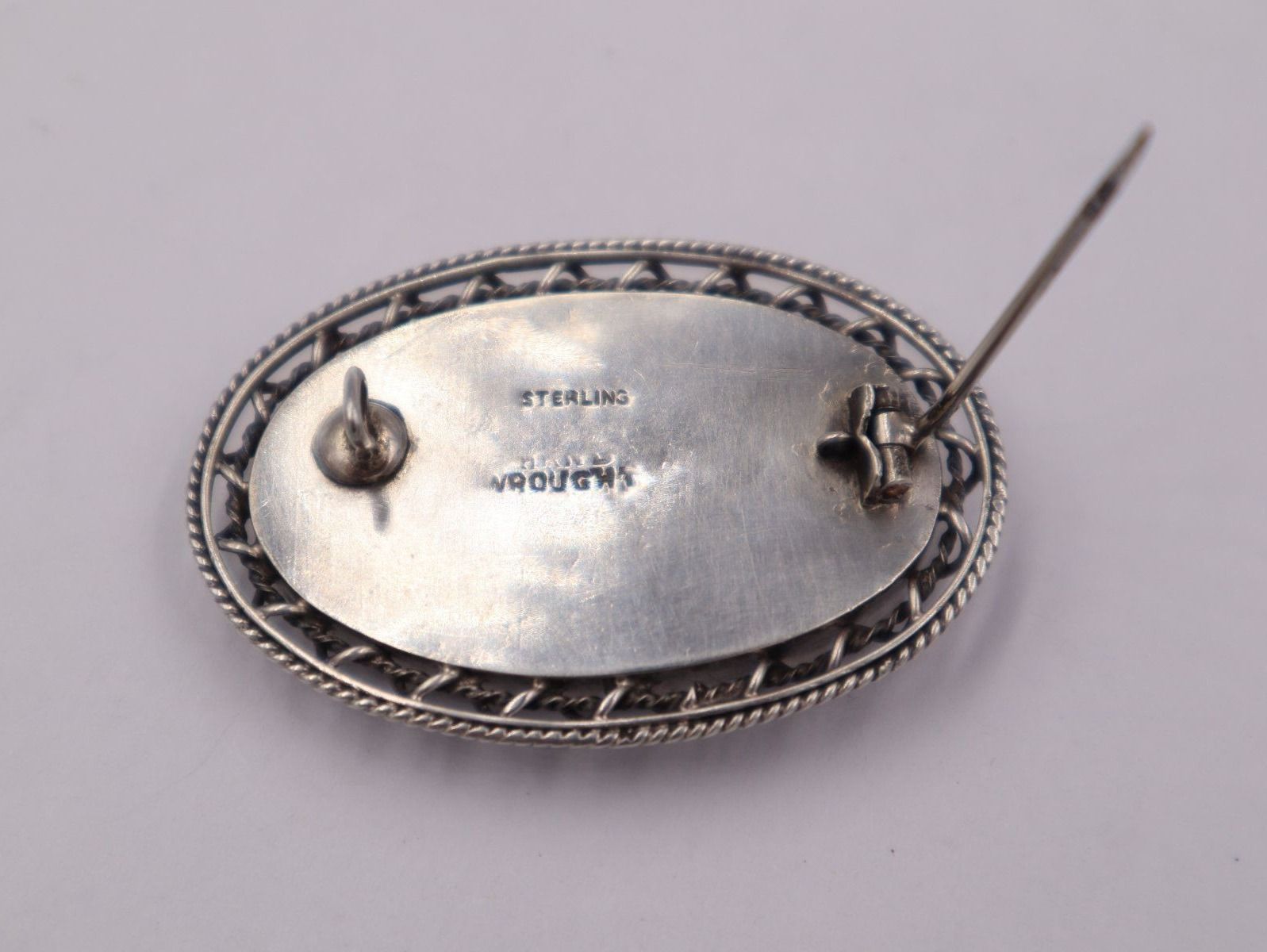 Spille & Fermagli: Brosche Antik Silber, roter Edelstein, Sterling Silber – Usato da Baden venduto da TellsKuchenhaus 3