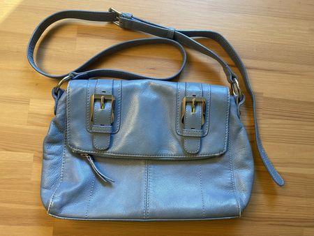 B. Makowsky, Blau, Handtasche aus Leder