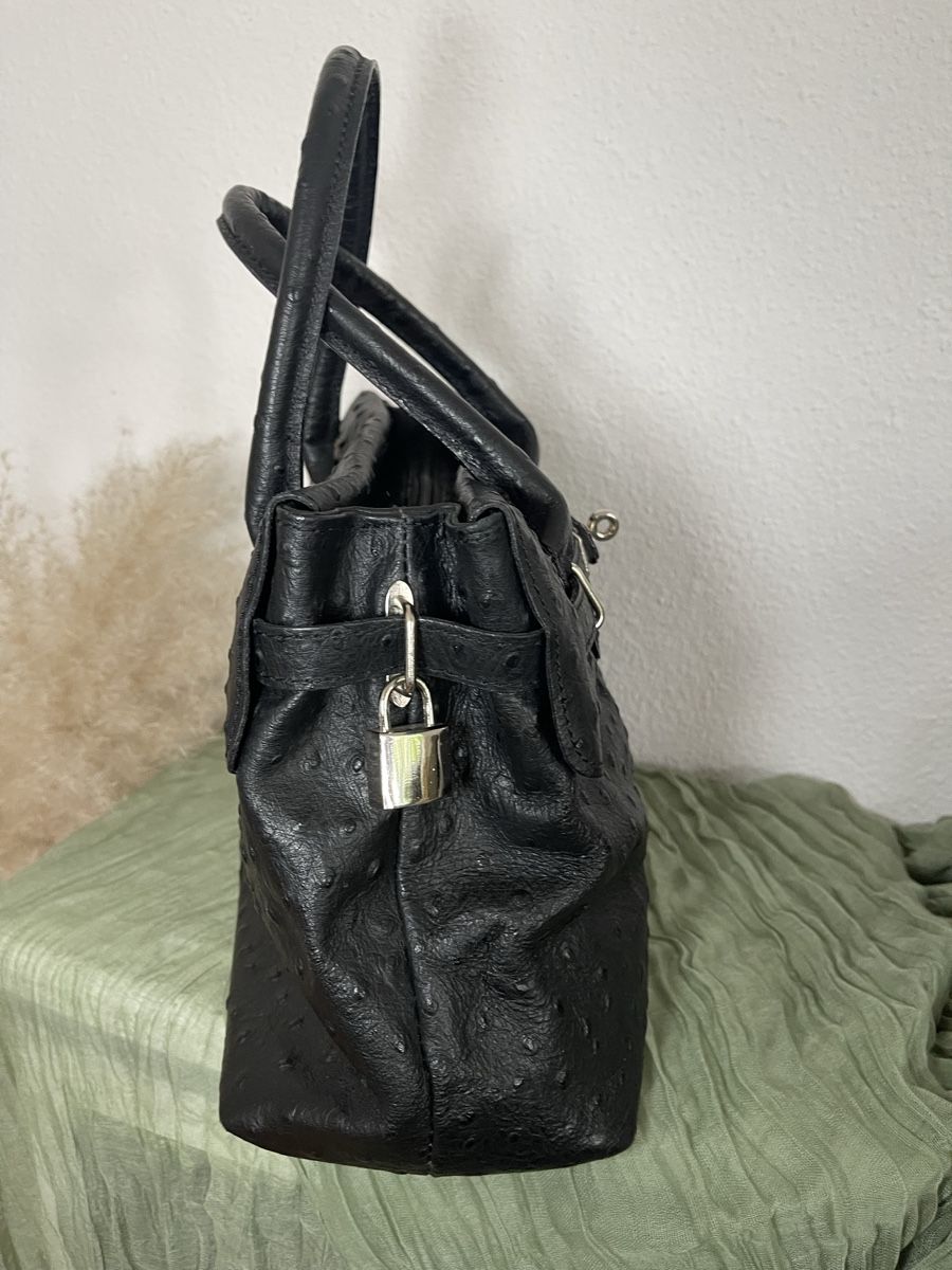 Borse da donna: Elegante Handtasche aus echtem Straussenleder, Schwarz – Usato da Wetzikon ZH venduto da man_7mn7 3