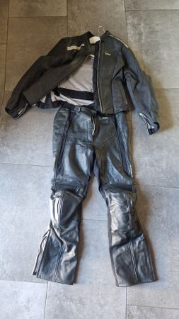 FLM Motorrad Lederkombi Jacke Hose Schwarz Gr.40/M Damen
