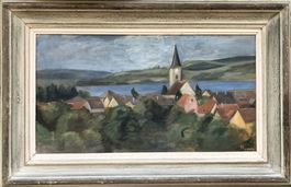 Maler unbek. - Gemälde - Öl auf Leinwand - "Steckborn" 1954