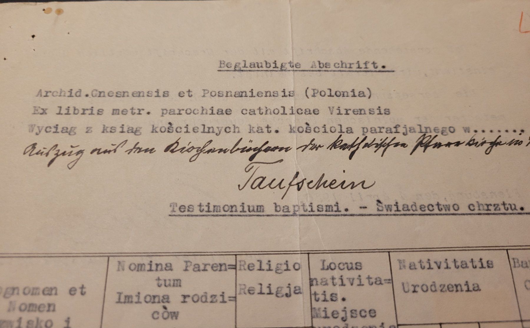 Armi bianche: Deutsches Reich, Dokument 1936 – Usato da Kriens venduto da KTP 4