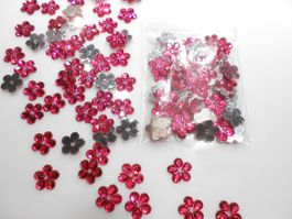 Acrylperlen Blumenform, Farbe: pink, 1,1 cm, 6 gr. Paket.