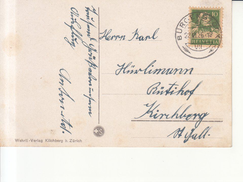 Cartoline postali: Bürgenstock 1926 – Usato da Bürglen TG venduto da StampGraf 1