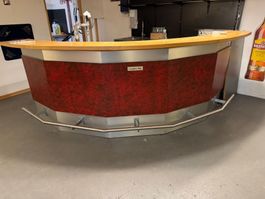 Bar Tresen, Bartresen, Longline Bar, Rot/Silber, exkl. Gl...
