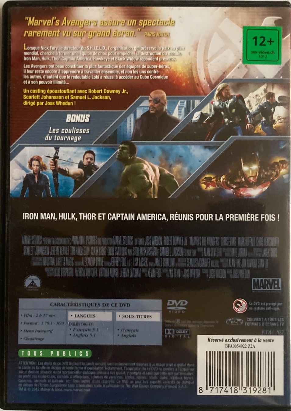 Tutti i DVDs: MARVELS - AVENGERS – Usato da Poliez-Pittet venduto da Newtown-Records 1