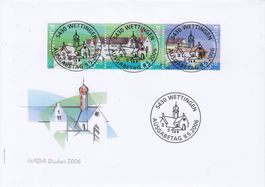 W90-W92 Einzelwerte FD-Vollstpl. Wettingen 9.5.06, C6-Brief