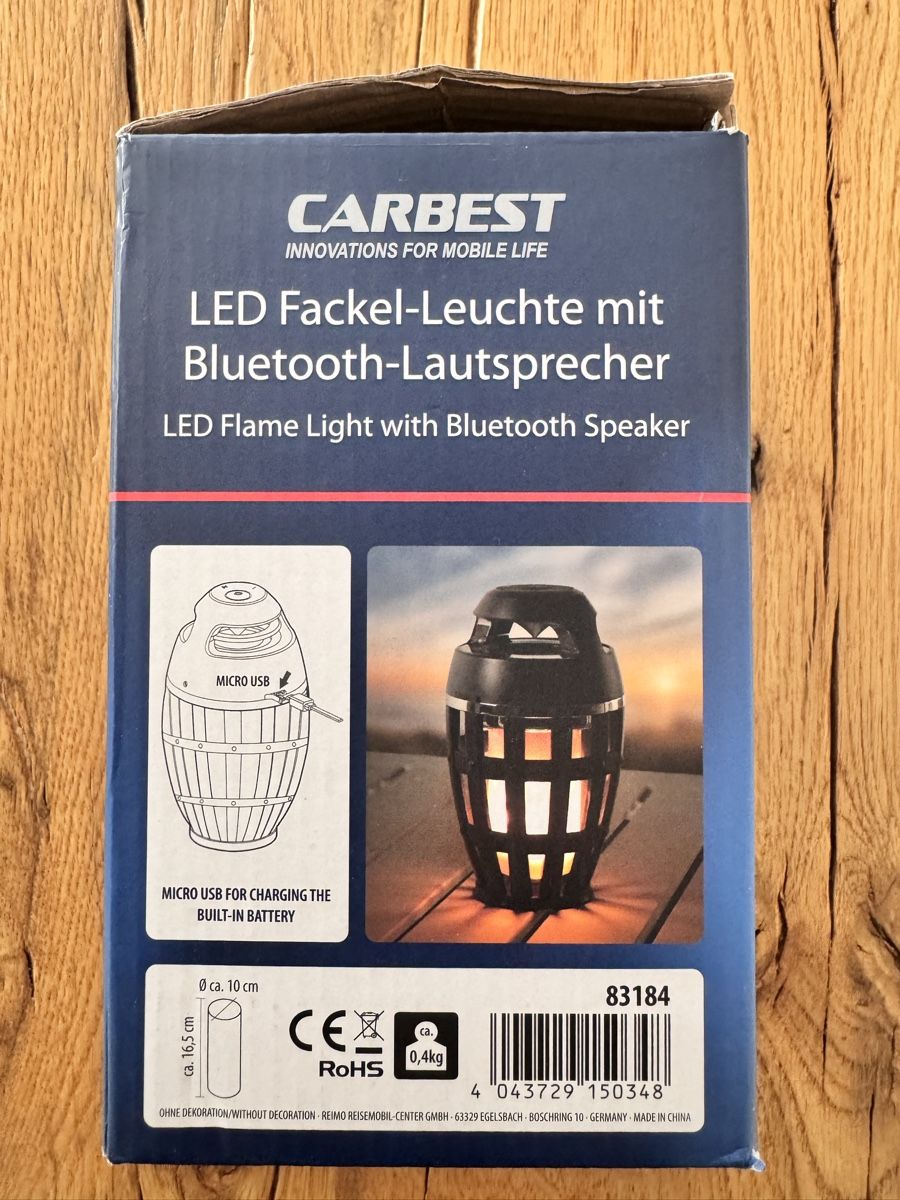 Lampade: LED Fackel-Leuchte mit Bluetooth Lautsprecher – Nuovo (secondo la descrizione) da Windisch venduto da Kiwwii 4