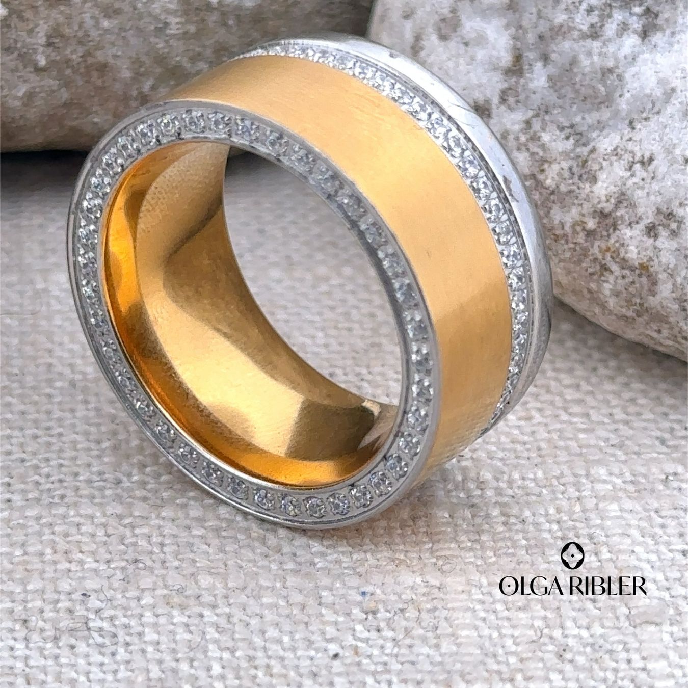 Olga Ribler Ringe: Edelstahl Statement Ring Ringgrösse 58 – Neu (gemäss Beschreibung) aus Luzern von Schmuckoutlet