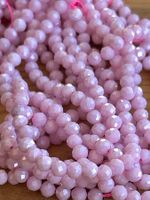 Strang zirkonia facettiert pink opaque 3 mm