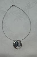 Collier Œil de chat pendentif gris acier neuf