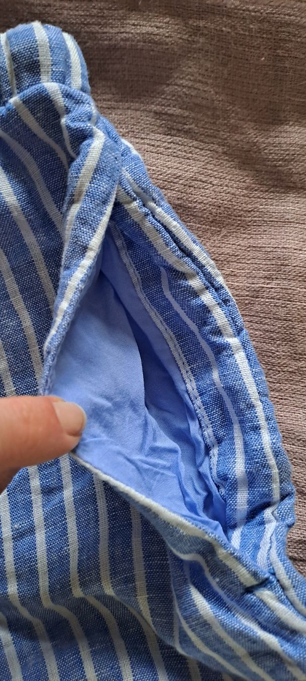 Pantaloni: Leinenshorts blau-weiss gestreift – Usato da Düdingen venduto da Anthelia 4