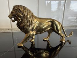 Löwenfigur aus Messing, dekorativ, guter Zustand
