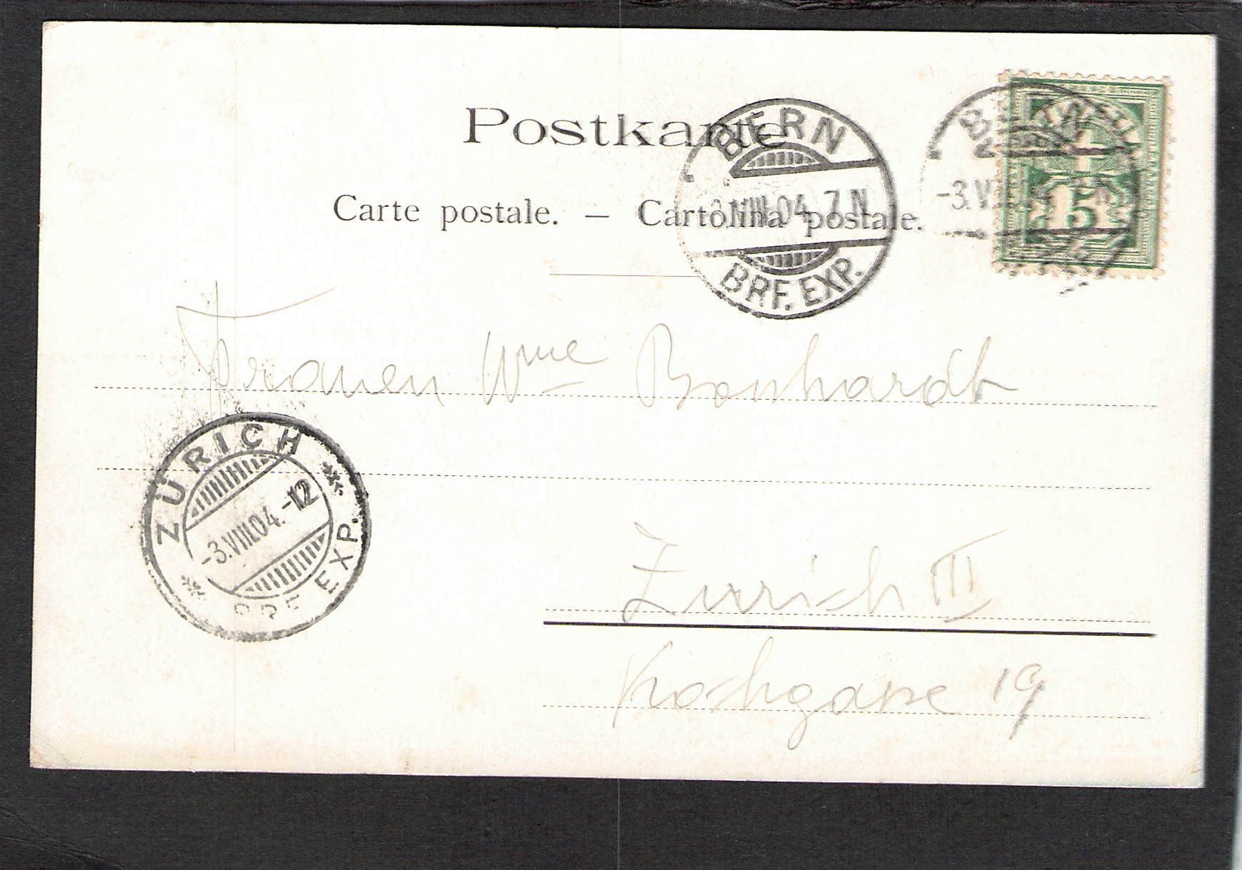 Cartoline postali: AK. Pfeilerfig.Kornhauskeller Bern, 1904 – Usato da Reichenburg venduto da Pipo-67 1