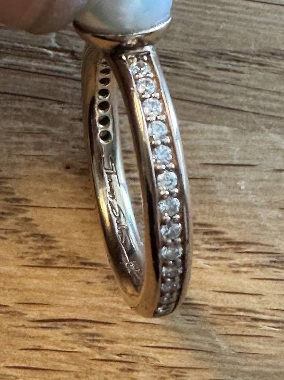 Anelli: Thomas Sabo Ring mit Zirkonia und Perle, Gr. 52 – Usato da Zürich venduto da Supersampler 3