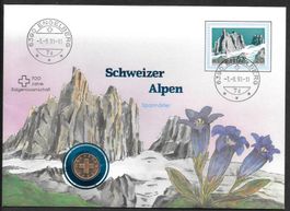 Münzbrief 516 Schweizer Alpen Spannörter Engelberg 2.8.1991