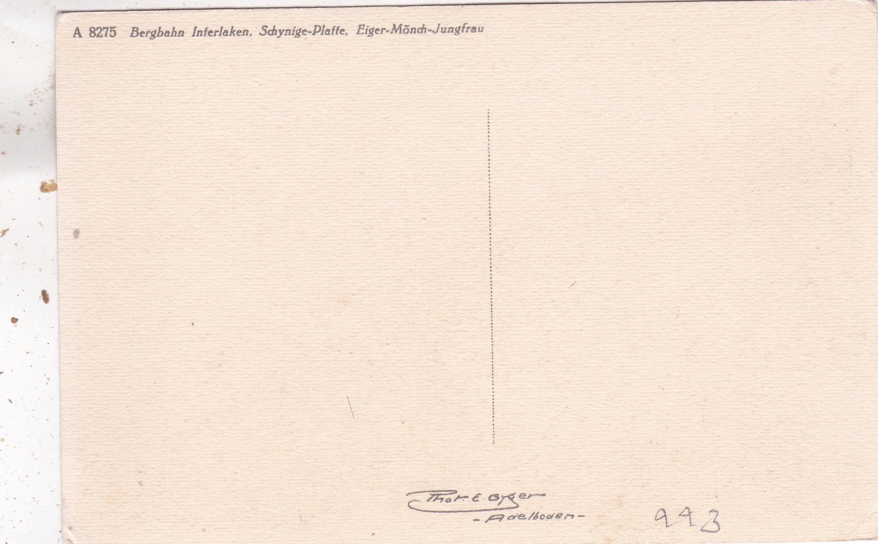 Cartoline postali: Bergbahn Interlaken - Schynige Platte  Eiger Mönch Jungfrau – Usato da Herisau venduto da Lisegrat2008 1