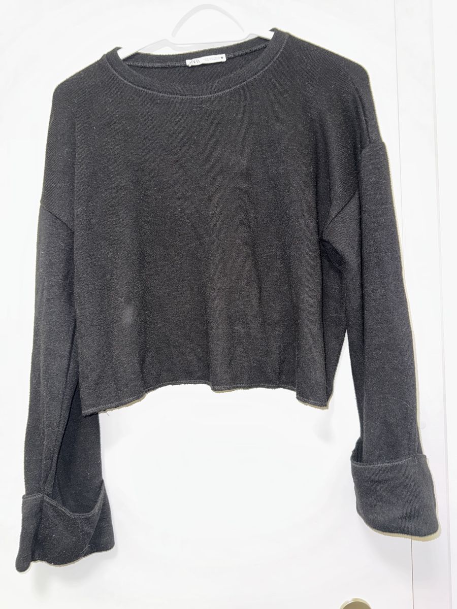 Zara Maglioni & Felpe: Schwarzer Zara Pullover mit Trompetenärmeln, Grösse M – Usato da Lachen SZ venduto da nathiisch 3