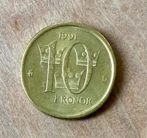 gut erhaltene Münze Schweden (1991)